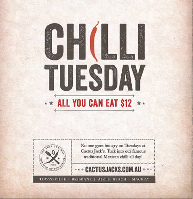 Cactus Jacks chilli tuesday